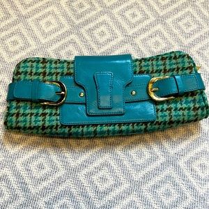 Plaid wool clutch banana republic